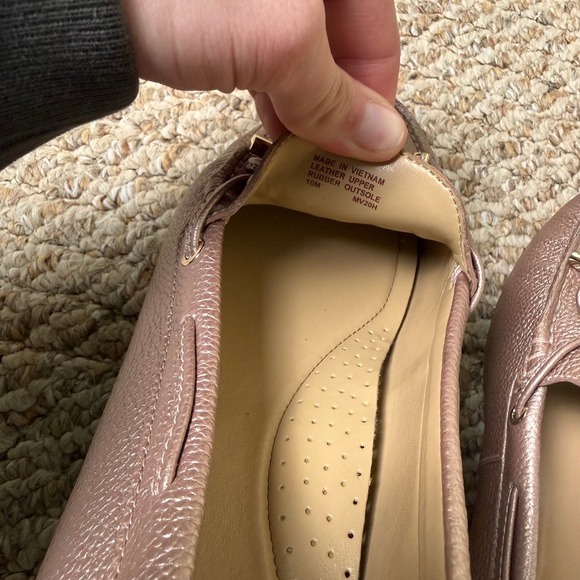 Michael Kors Sutton Moc Rose Gold Metallic Leather Loafers Flats Women's 10M - Picture 4 of 8